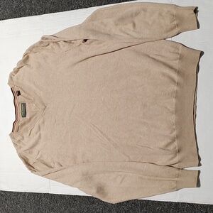 John Bartlett Consensus Beige V Neck Sweater Size M
